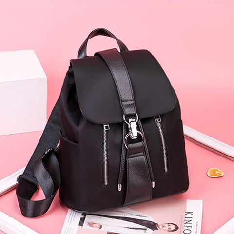 Zipper Lock Design Black  Backpack
