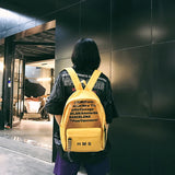 Harajuku Clear Canvas Letter Backpacks