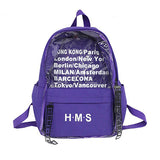 Harajuku Clear Canvas Letter Backpacks