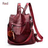 Vintage Leather Anti Theft Backpack