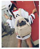 Canvas Cute Dog Backpack